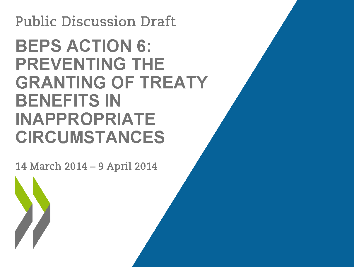 O.E.C.D. Public Discussion Draft on Preventing Treaty Abuse