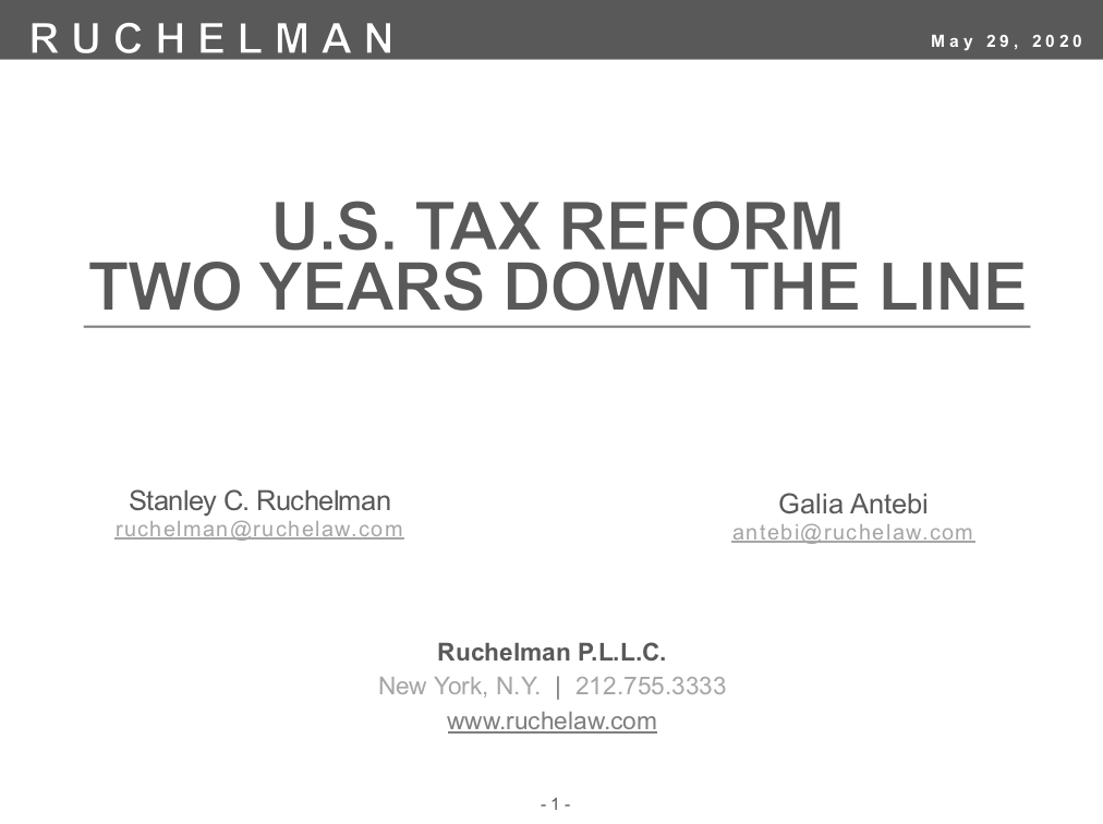 U.S. Tax Reform Two Years Down the Line