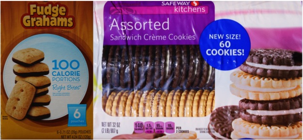 Food manufacturers clearly have two different types of consumers in mind (100 calorie packages vs. new 60 cookie size!).