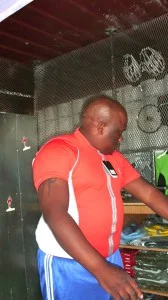 trying on a jersey