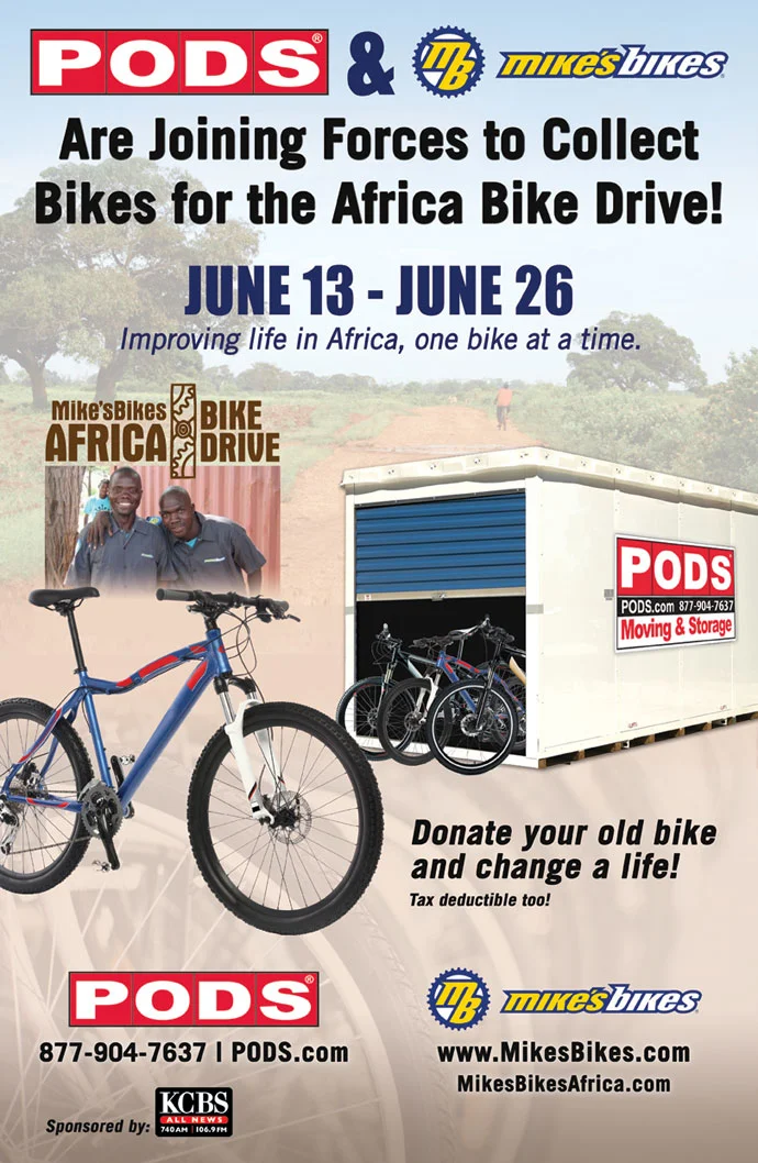 PODS & Mike's Bikes partner on a bike drive for Africa