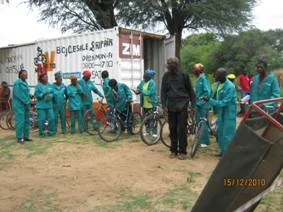 HIV/AIDS patients receive their donated bikes from MakVeto.