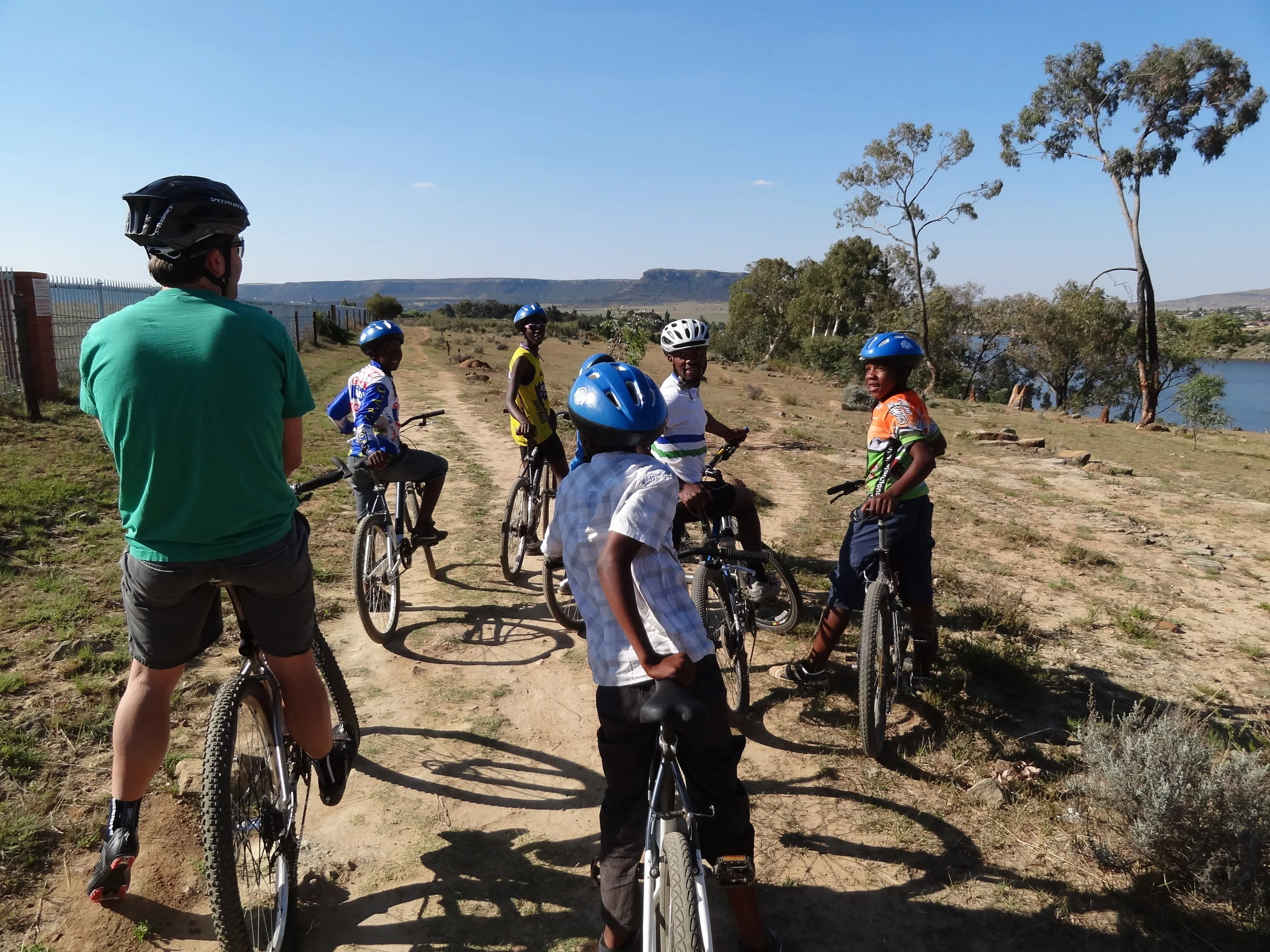 Riding with the kids in Maseru