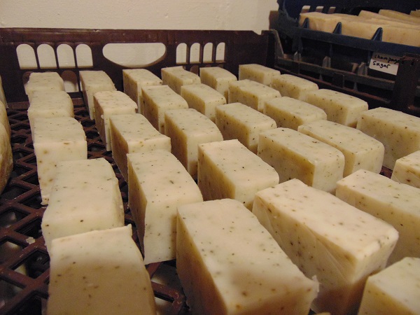 The Curing Process: Seventh Sojourn cures our soap in a climate controlled area, allowing each bar of soap to last much longer than commercial soaps.