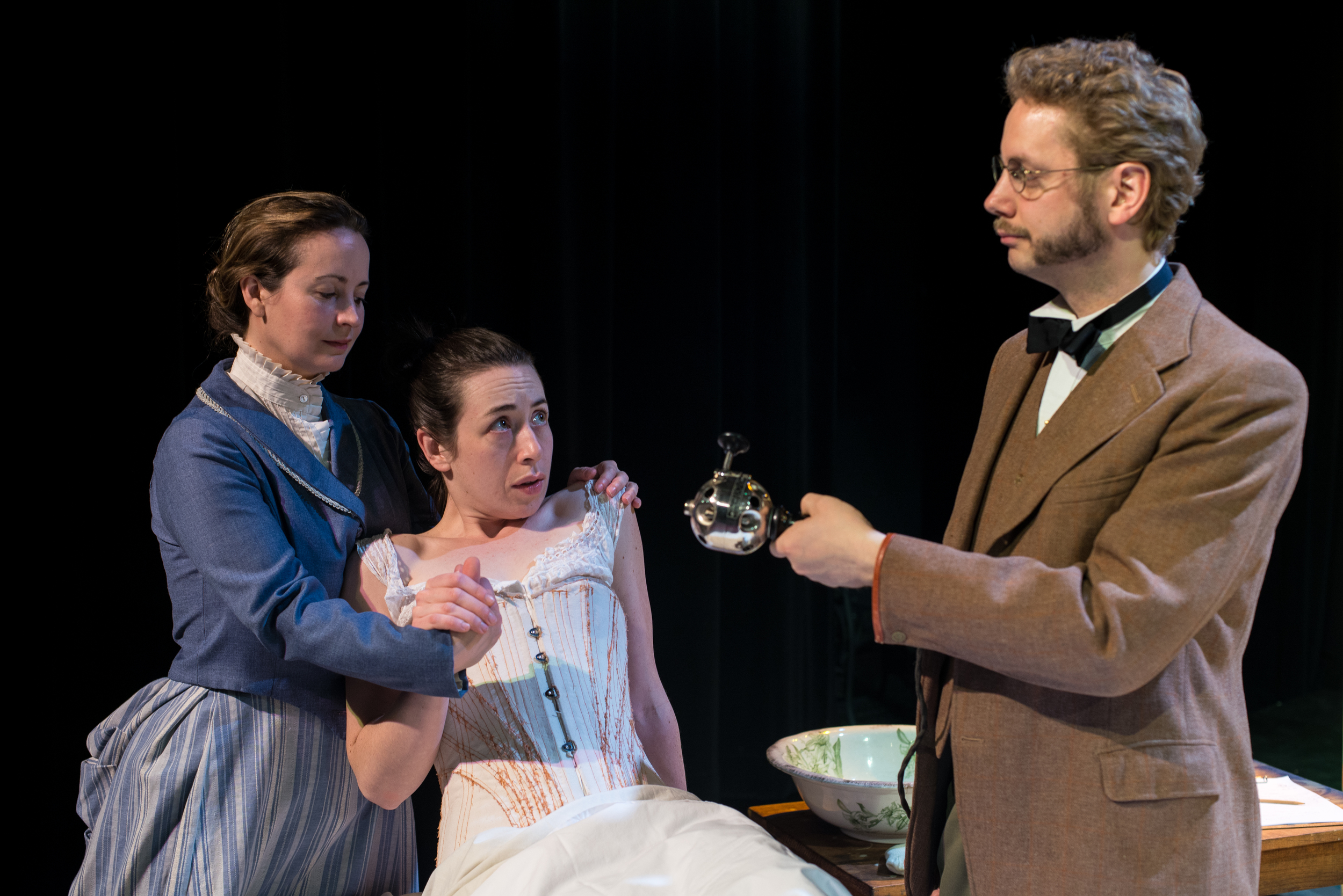  Annie (Michelle LeBlanc), Mrs. Daldry (Sarah Finn), &amp;&nbsp;Dr. Givings (David Whiteley) Photography by A. Alexander 