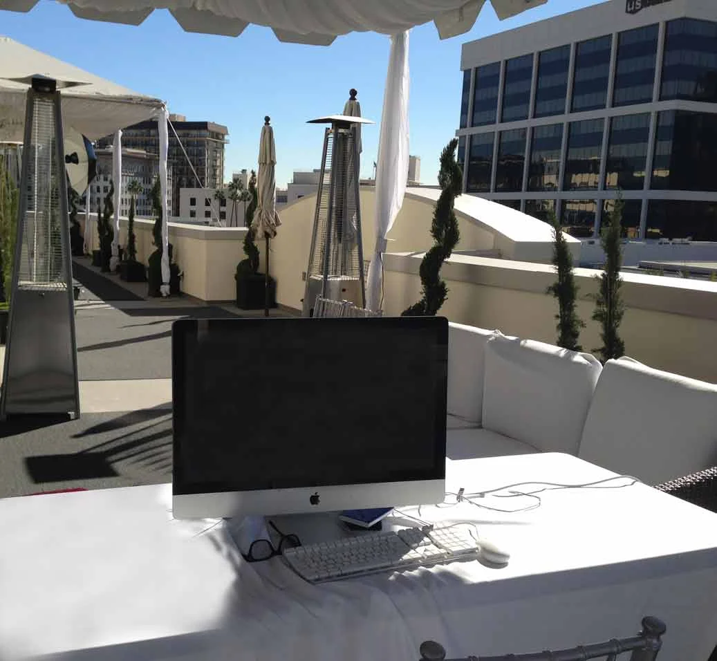 My office for the day on the penthouse of the Luxe Hotel on Rodeo Drive. A beautiful day. 