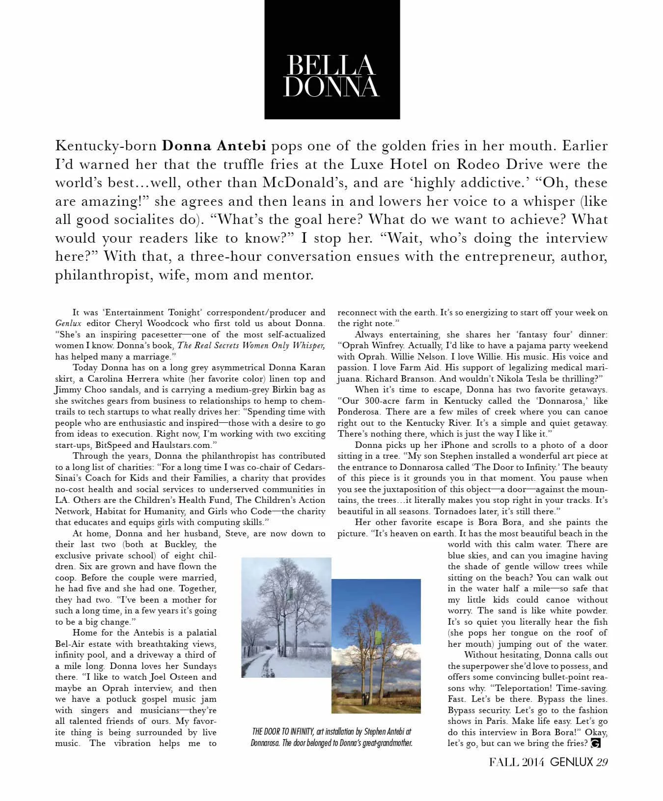 DONNA ANTEBI INTERVIEW BY GENLUX