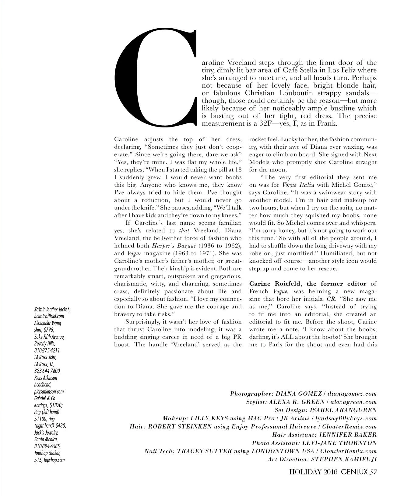 Exclusive! Caroline Vreeland Genlux interview