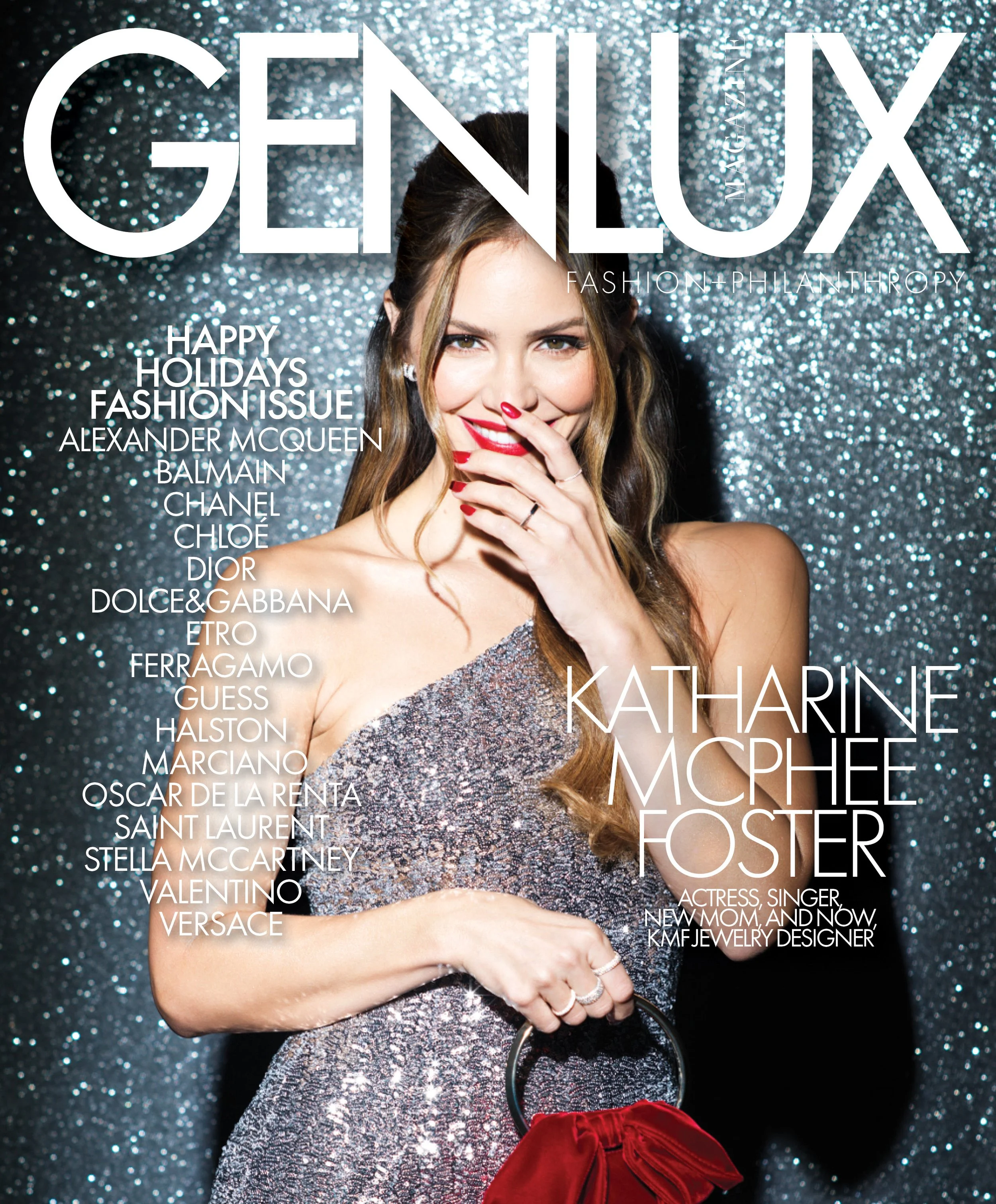 genlux holiday issue featuring Katharine McPhee Foster