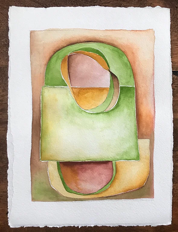 Sedentary, watercolour 9"x7"