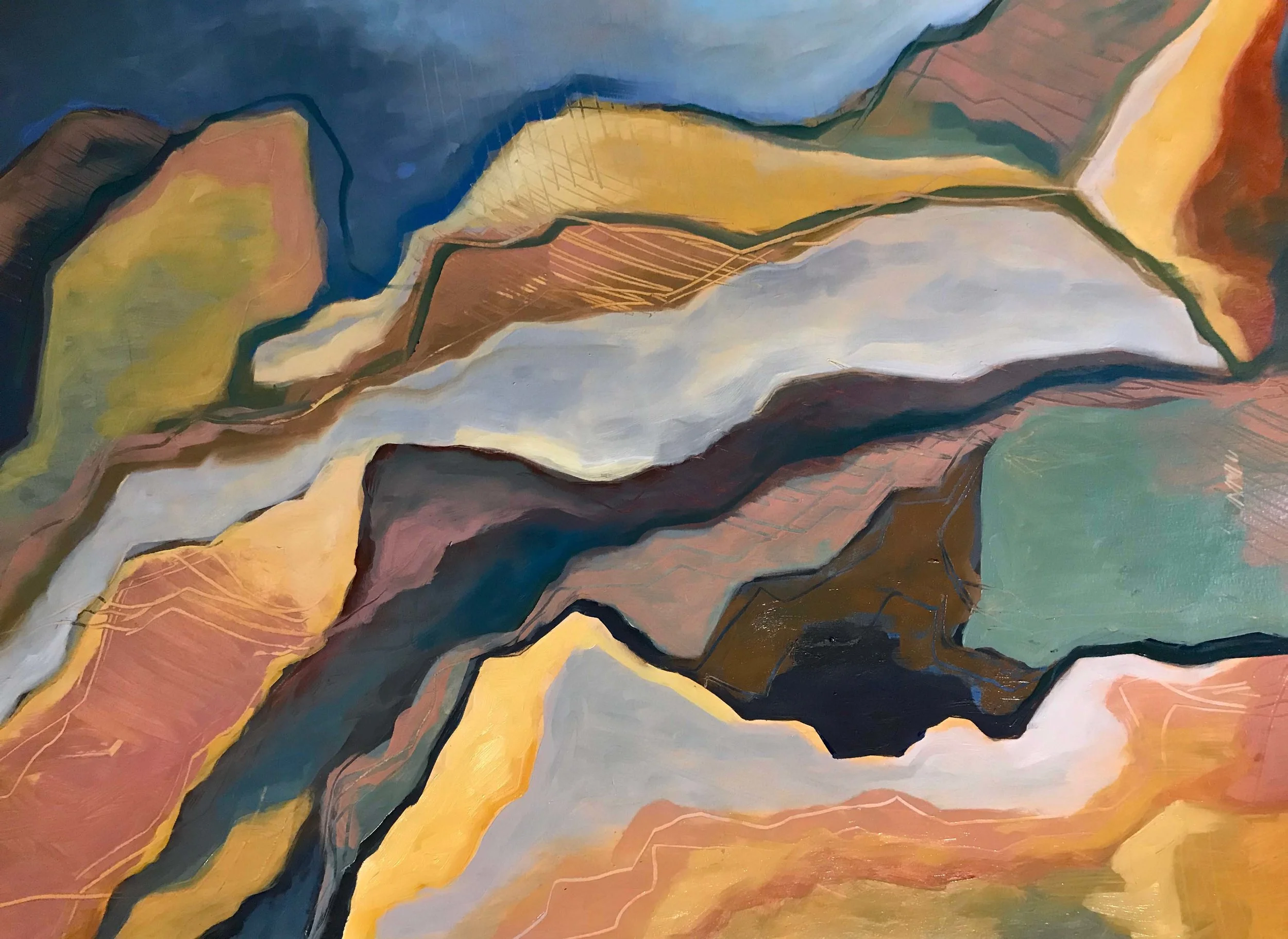 Fight or Flight, 2019, oil on paper (sold)