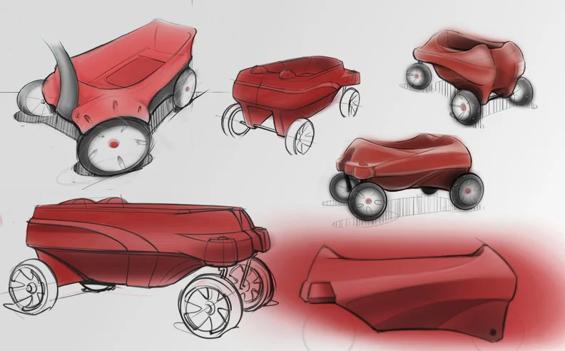 Refined sketches further develop the form in congruence with the brand language.