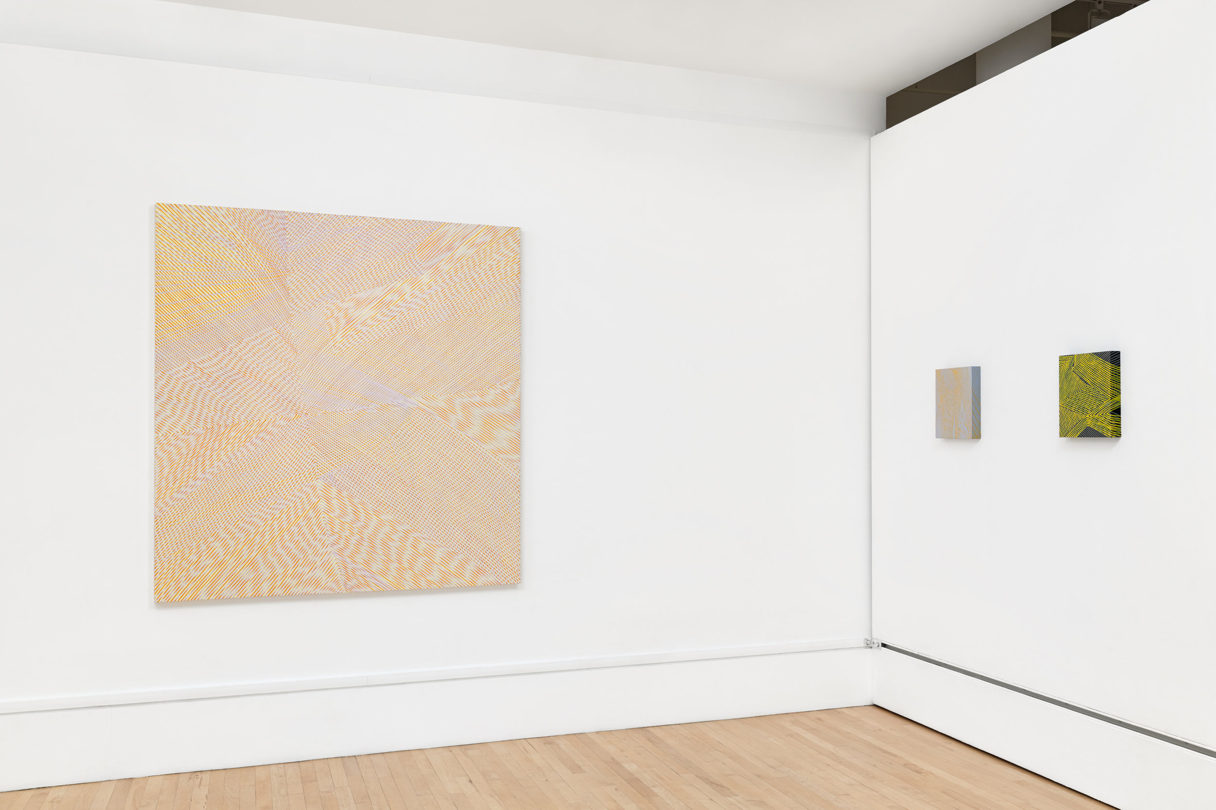 Installation view: About Abstraction: group show with 17 Bay Area Women Artists, The Bedford Gallery, 2017.