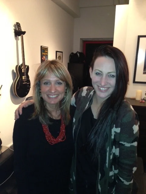 Jacqui Sandell from "The Voice" and Gail Vareilles recording Gail's songs in NYC
