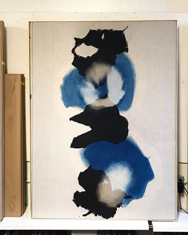 Dark into light &mdash; favorite day of the year
#handdyed #contemporaryart #💙🖤 #solstice #shortestday #blessings