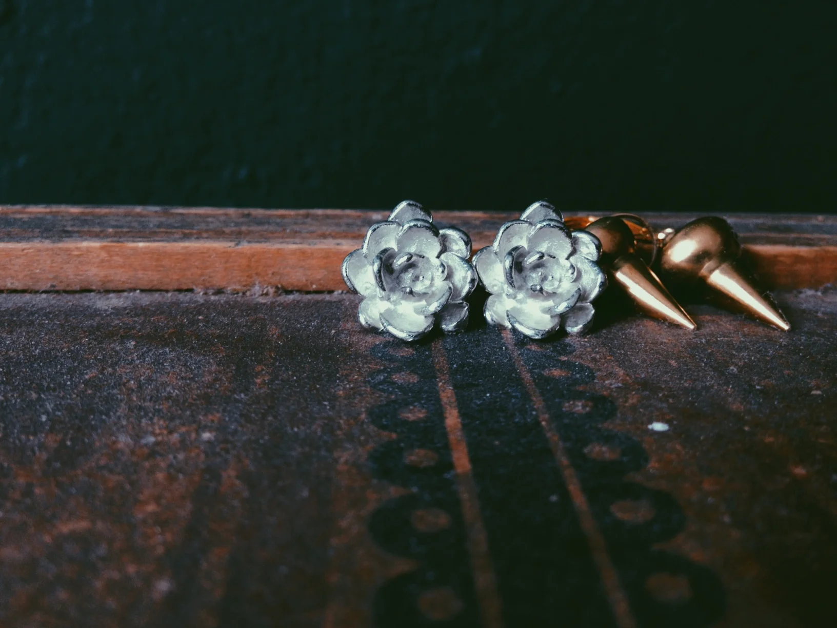 tyramin jewelry succulent studs and spike earrings