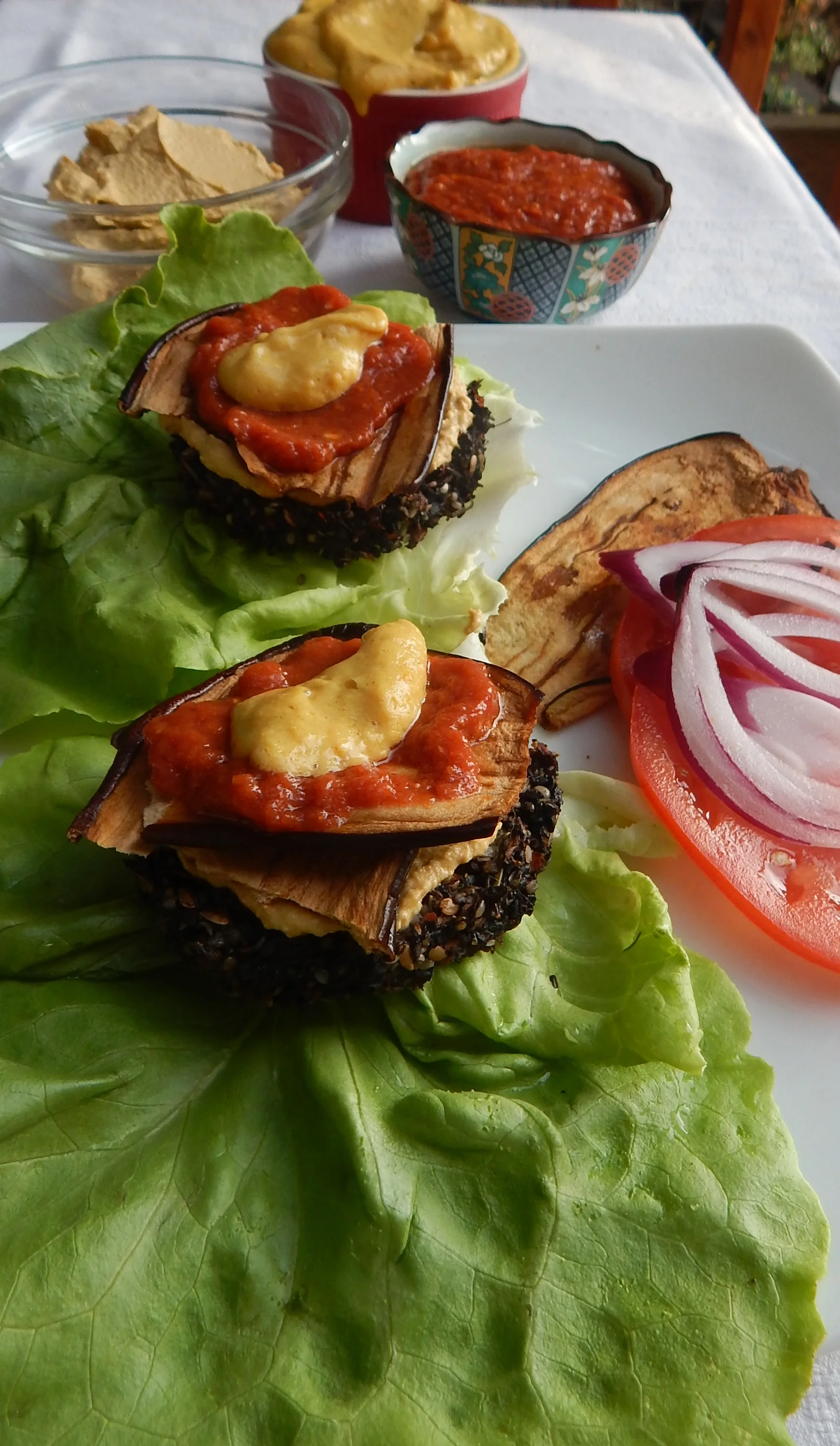 Raw Vegan Burger Deluxe that is on the menu for the retreat! Super delish!