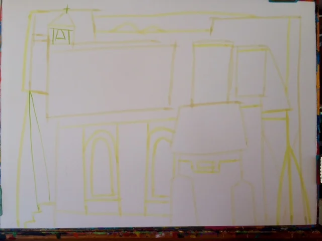 transferring the drawing to paper