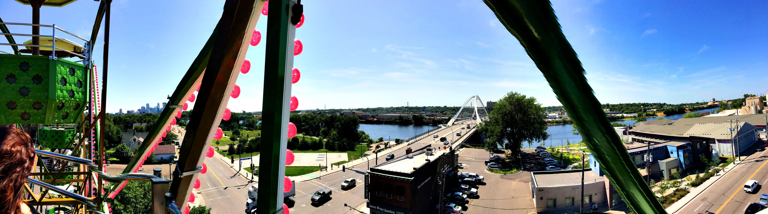 The view from atop the vertical rotating patio, "The Danger"