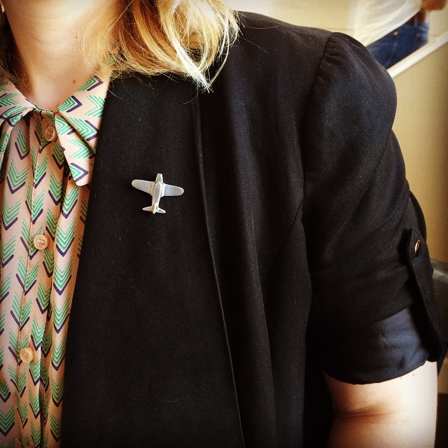 A fabulous accessory that leads to a wonderful story makes Monday memorable. #airplane #brooch #flyinglesson #style #toocool