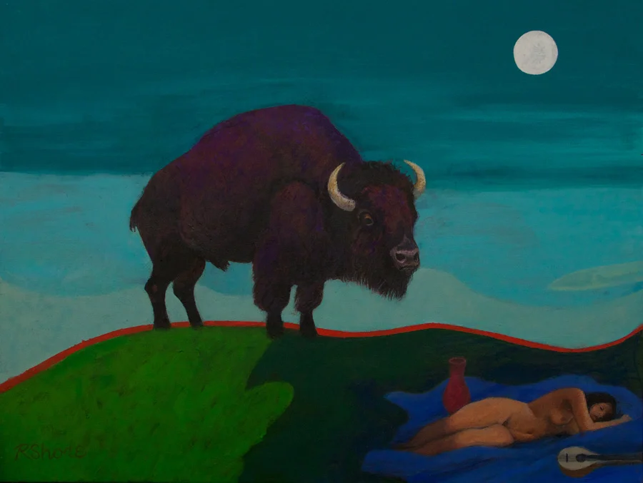 Homage to Rousseau (Bison and Sleeping Maid)