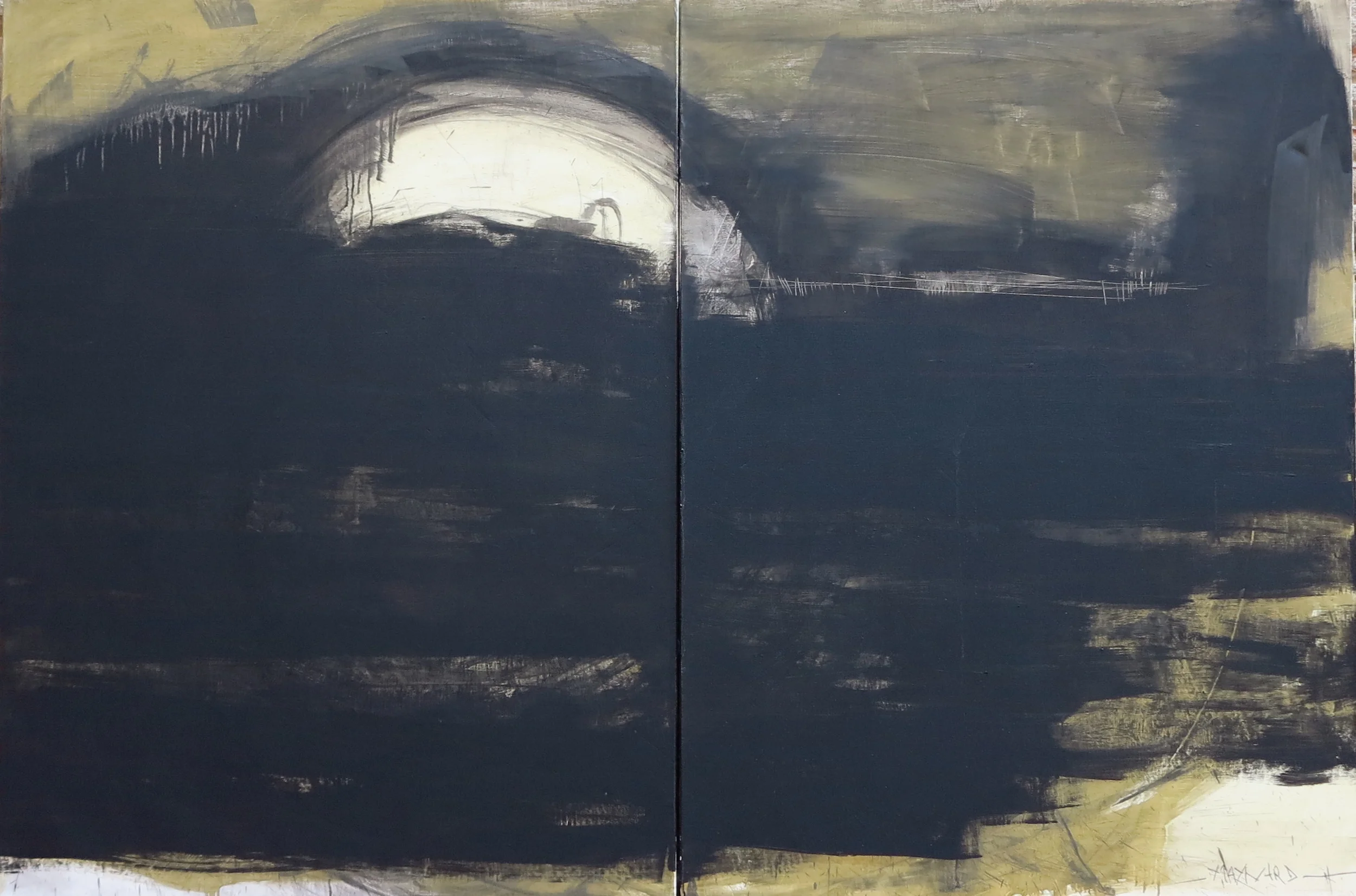 Diptych oil on canvas - size 200 x 130 cm / 79 x 51 inches