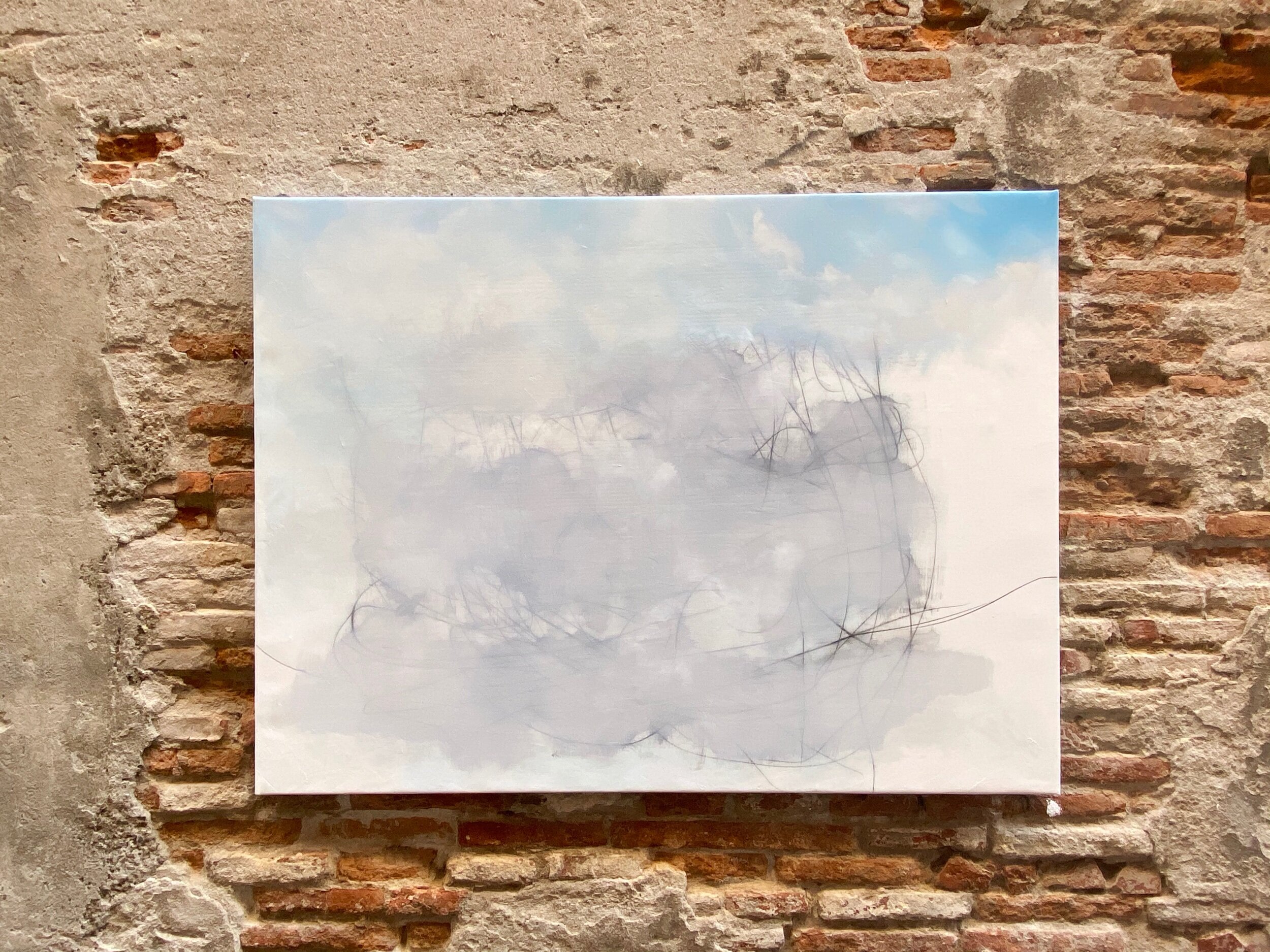 “Vanishing Point #9” - Oil and graphite on canvas - size 100x130 cm / 39”x51”