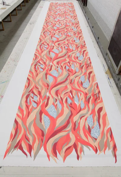 Run Forever , screen print on muslin, 2013