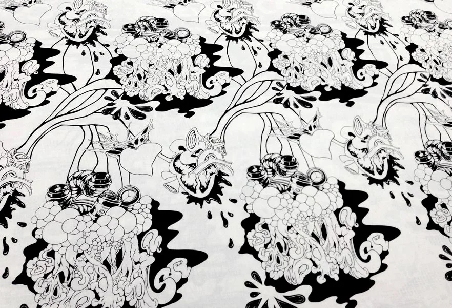 Heart Island , screen print on muslin, 2013