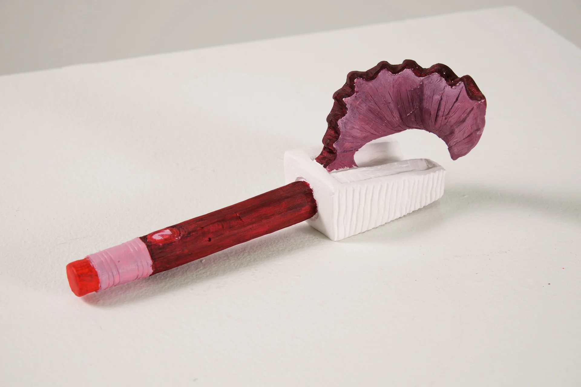 Made at University of Texas at El Paso in 3-Dimensional Design, carved plaster and acrylic paints, 10x3x4 inches, 2015. 