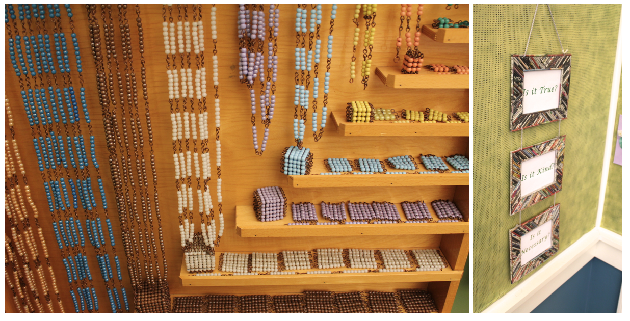 Observe: Montessori materials and values displayed in a classroom