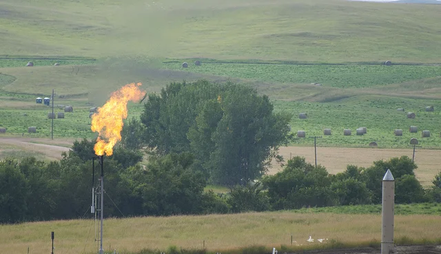 Gas flare, Bakken Shale, ND