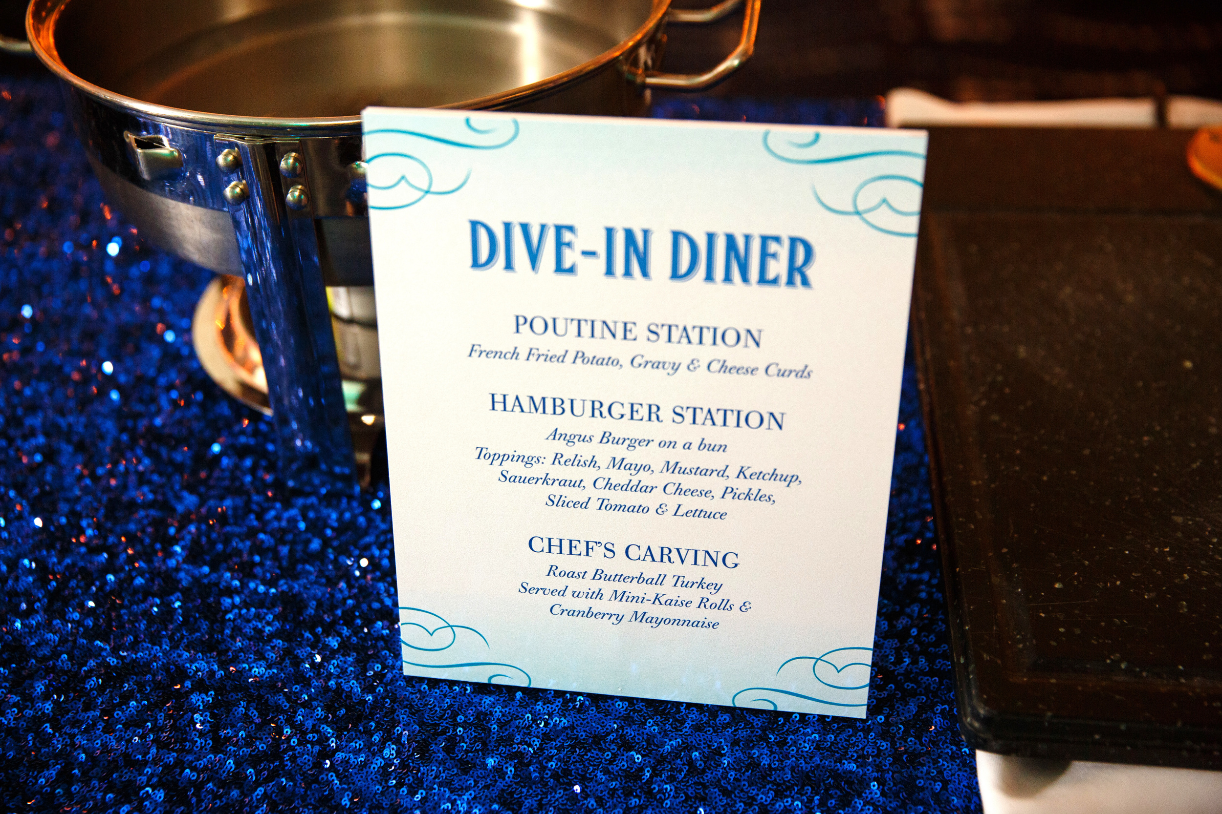 Buffet station menu. 