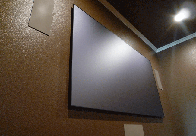 Screen Innovations Black Diamond Zero Edge Screen and Jamo 626 LCR Speakers