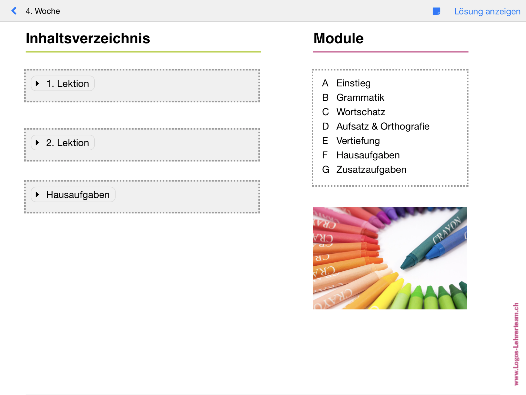 Inhaltsverzeichnis der Woche 4