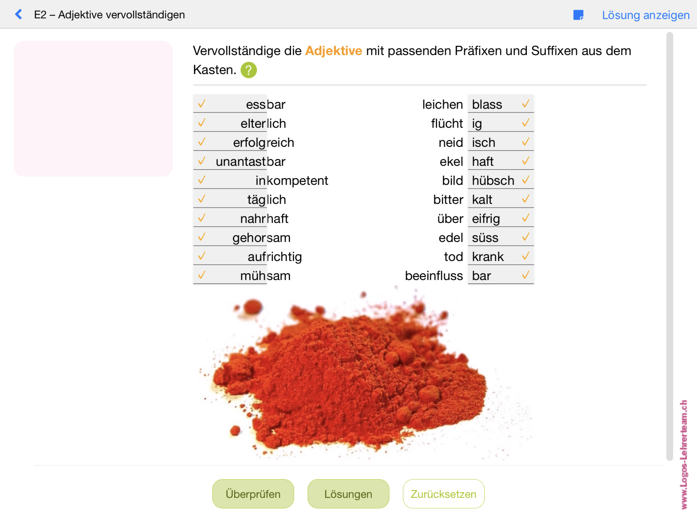Übung zur Wortbildung