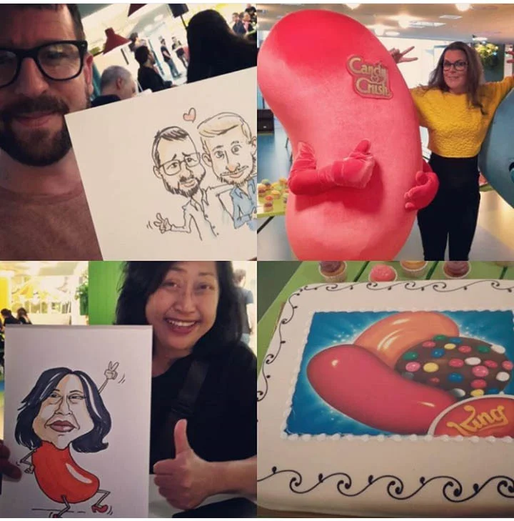 Caricatures at KINGs office!