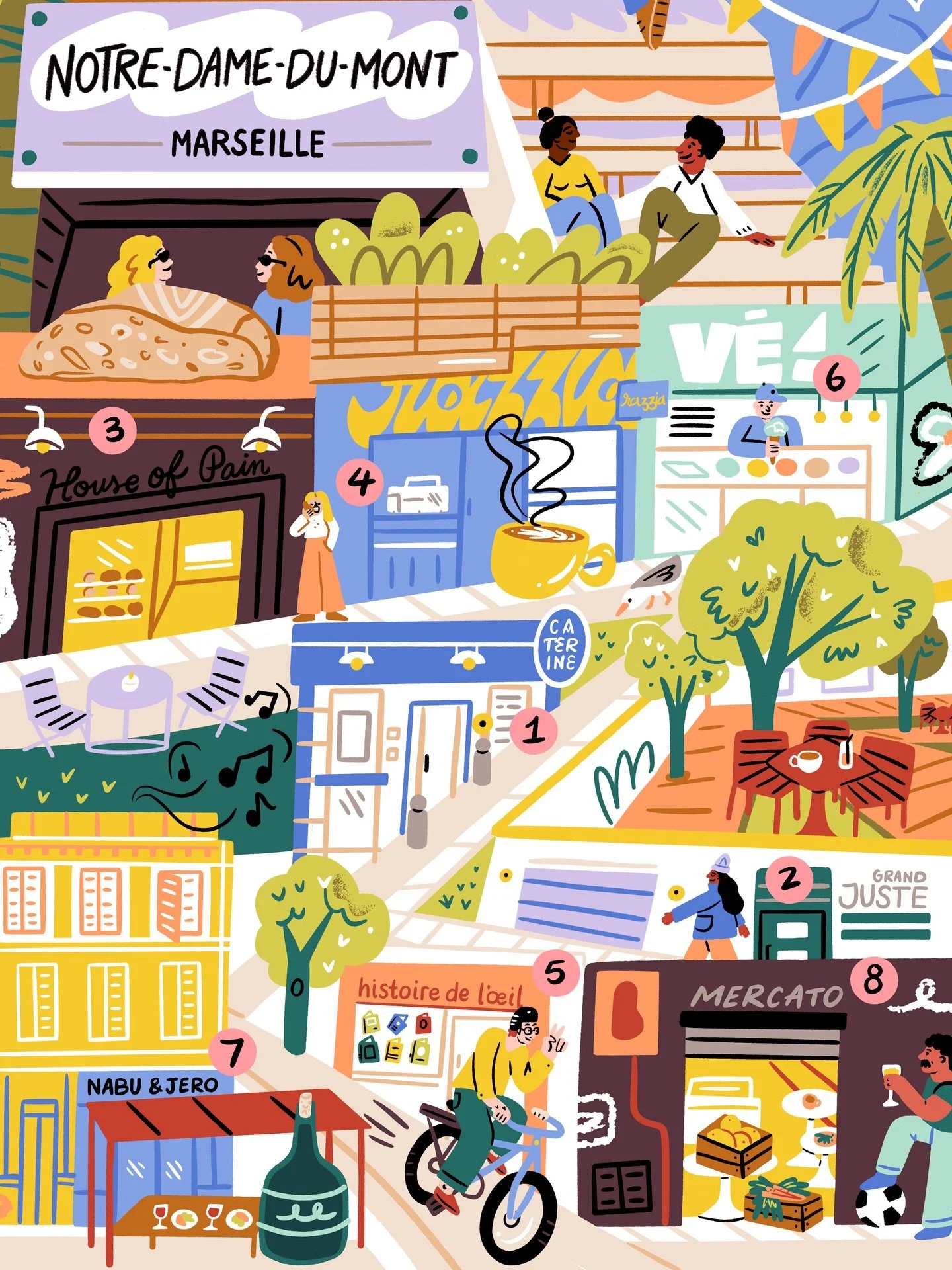 A fun scene I illustrated of a fun neighborhood in Marseille, France 🇫🇷🚈 

For Metropolitan Magazine by @eurostar out now in their latest spring issue!