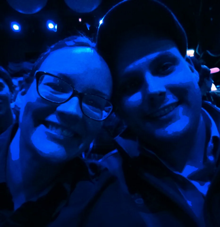 Audience selfie with hubby at Briar Street Theater before Blue Man Group! 