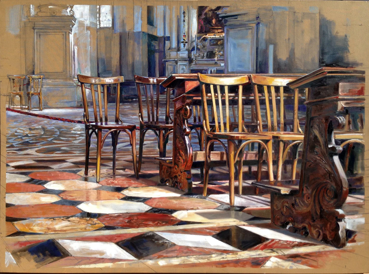 Empty Vessels: Marble floors and Wooden Bones