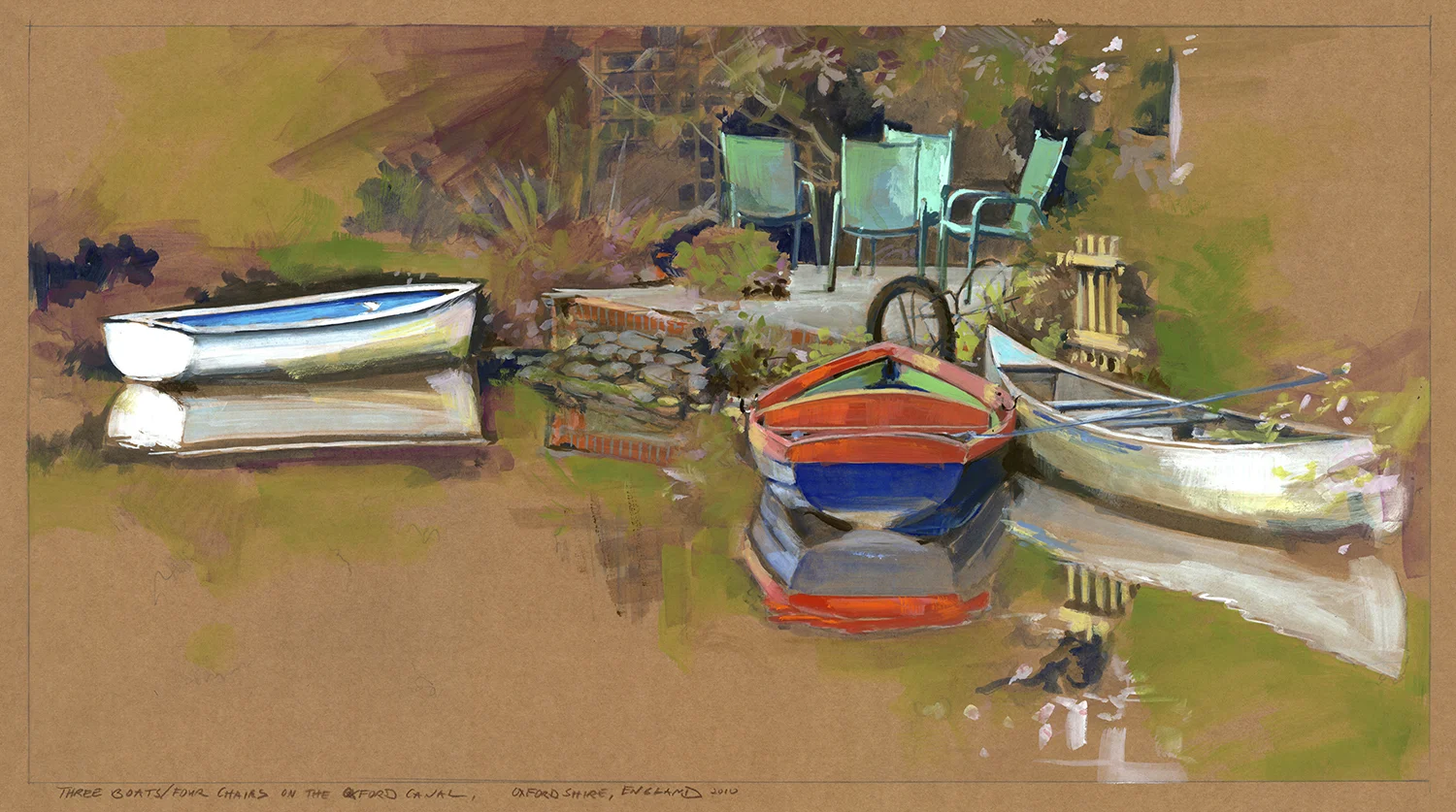 Three Boats/Four Chairs on the Oxford Canal