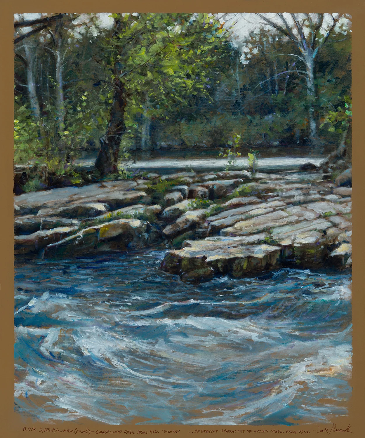 ROCK SHELF/WATER (CRAG) -- GUADALUPE RIVER, TEXAS HILL COUNTRY