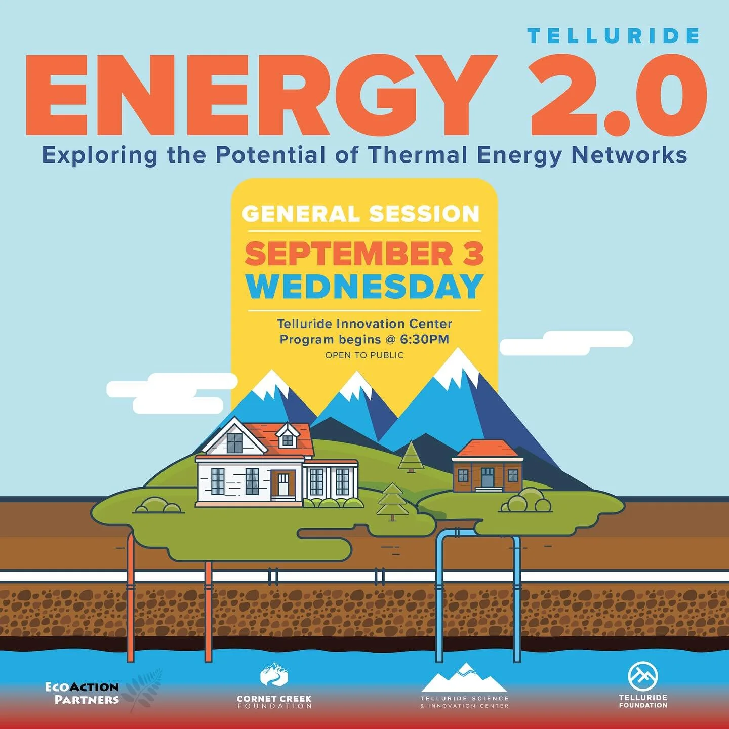 Calling all community members and anyone interested in innovative clean energy solutions! Join us tomorrow, September 3rd at the Telluride Science and Innovation Center for a free community event exploring the potential of thermal energy networks. Do