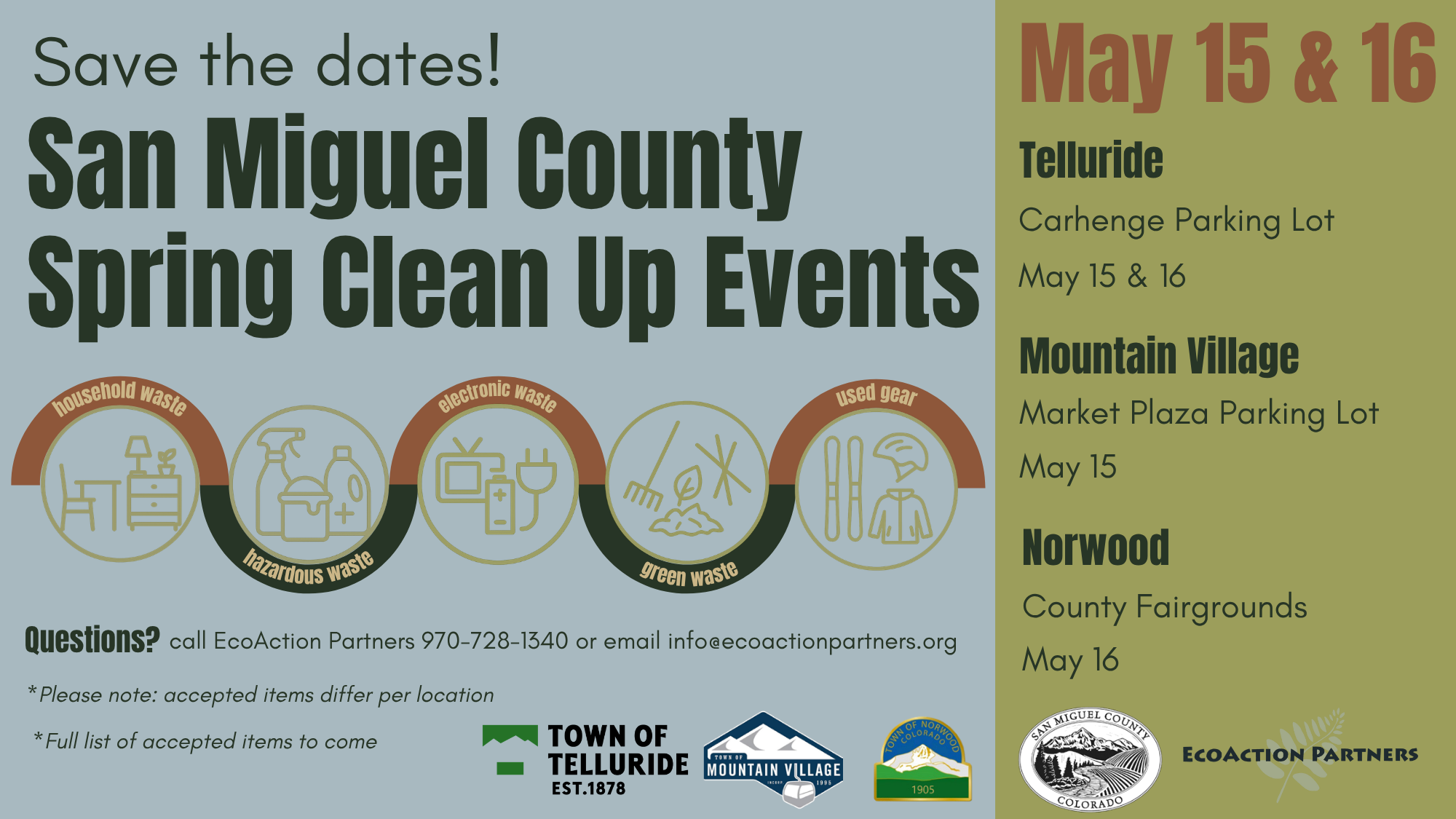 San Miguel County Spring Clean Up Events