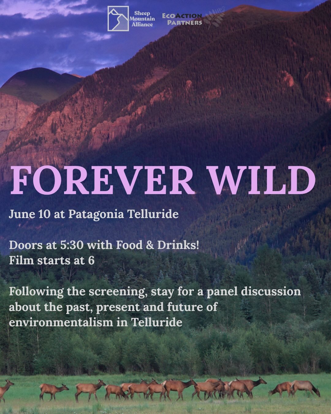 🖐️ raise your hand if you think we&rsquo;d be able to protect the Valley Floor today! 

Join EAP, Sheep Mountain Alliance and Patagonia Telluride for a film screening of Forever Wild tomorrow, June 10 at the Patagonia storefront. 

🌮 doors open at 