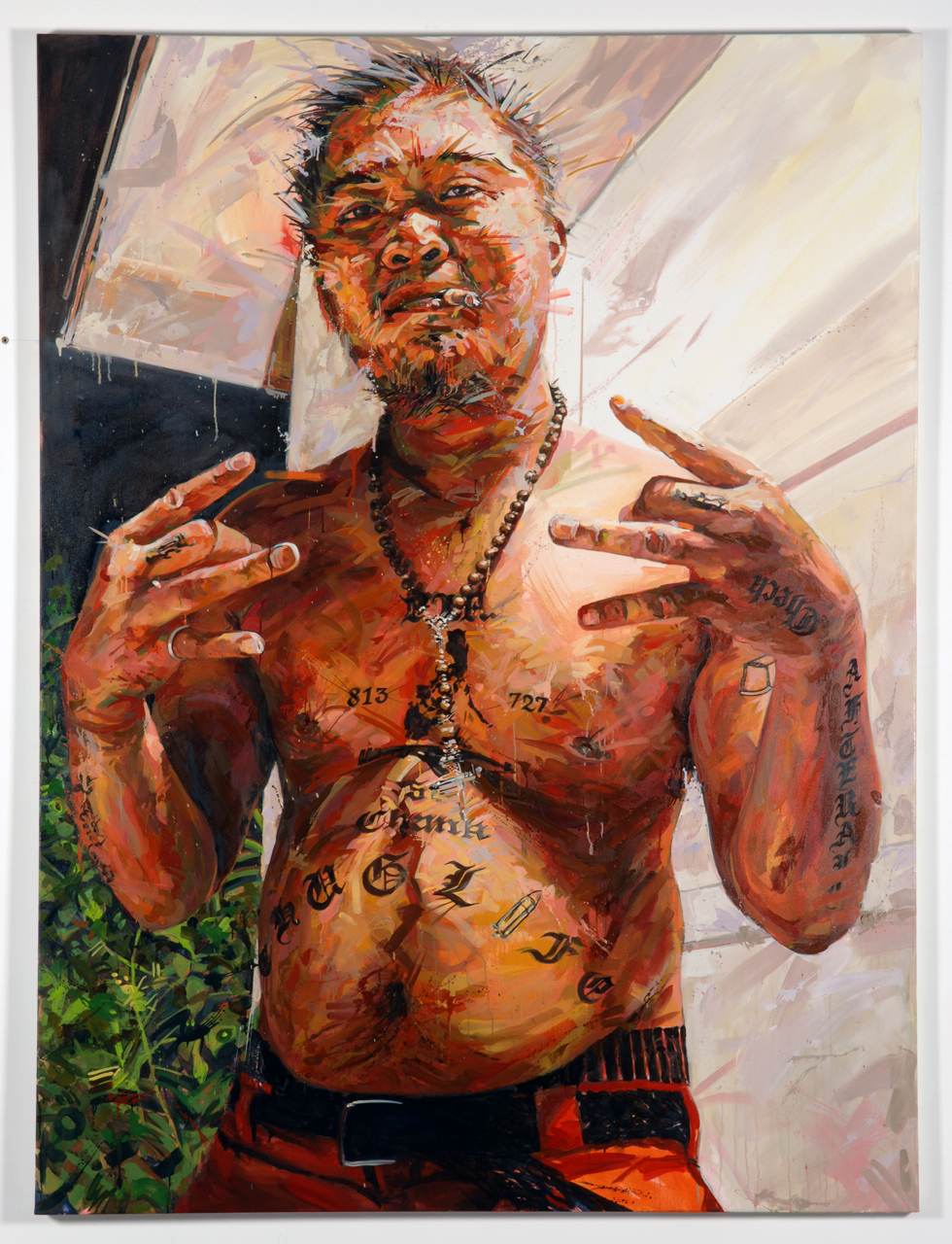  MICHAEL VASQUEZ  "This Is Ours - Ro" 2008  oil on canvas  96 x 72" 