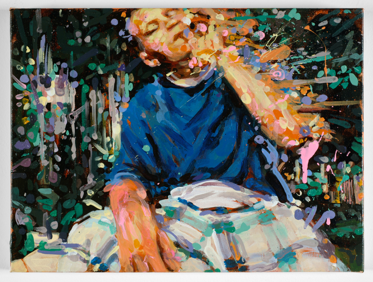  MICHAEL VASQUEZ  "Truce Talk 1" 2008  acrylic on canvas  16 x 20" 