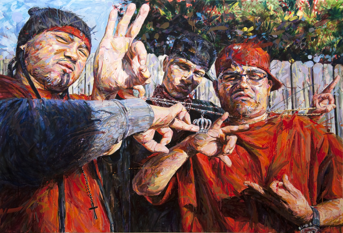 MICHAEL VASQUEZ "Chain Strangle" 2010 acrylic on canvas 60 x 84"