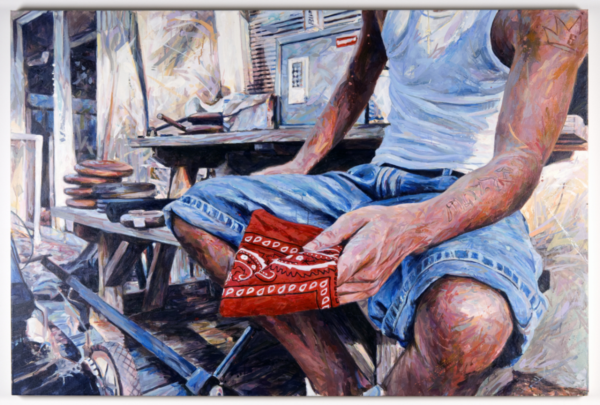 MICHAEL VASQUEZ "The Acceptance" 2009 acrylic on canvas 48 x 72"