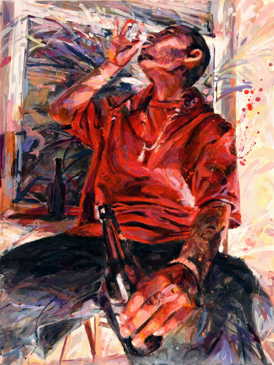 MICHAEL VASQUEZ "Almost There" 2009 acrylic on paper 24 x 18"
